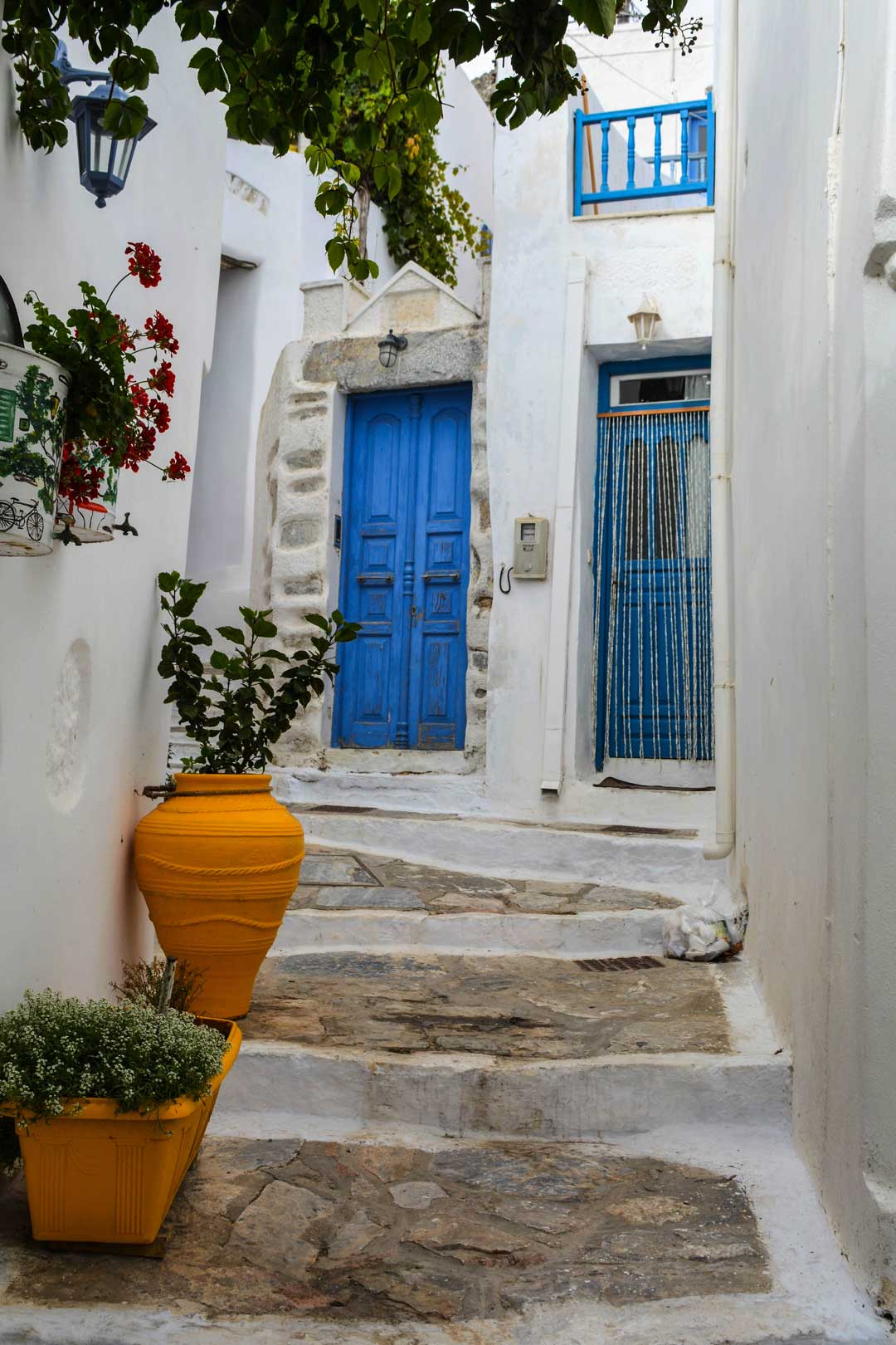 πόρτες και λουλούδια χώρα Αμοργός travelshare.gr